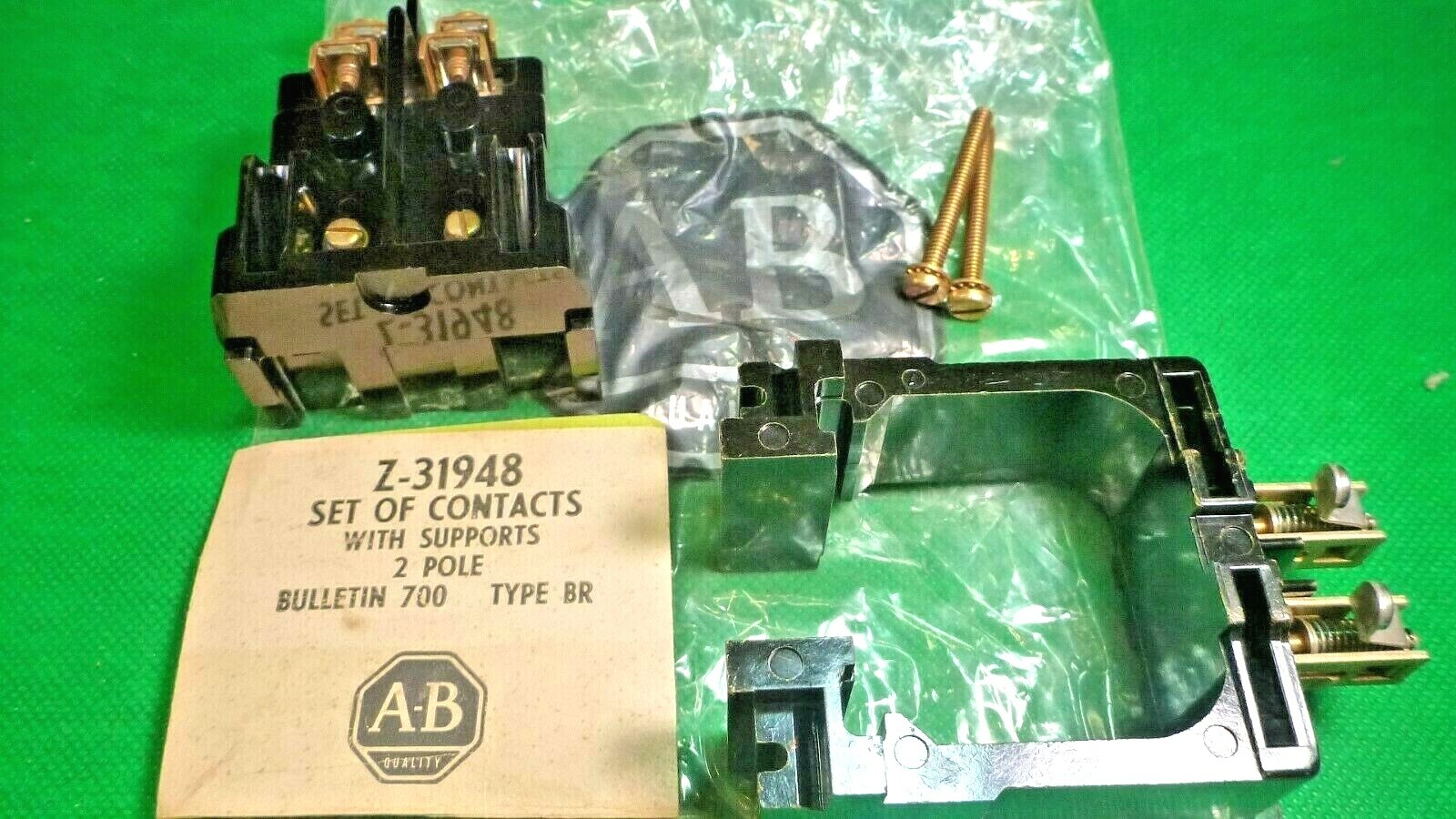 Z-31948 A-B Allen Bradley TYPE BR - SET OF CONTACTS WITH SUPPORTS - 2 POLE - NEW