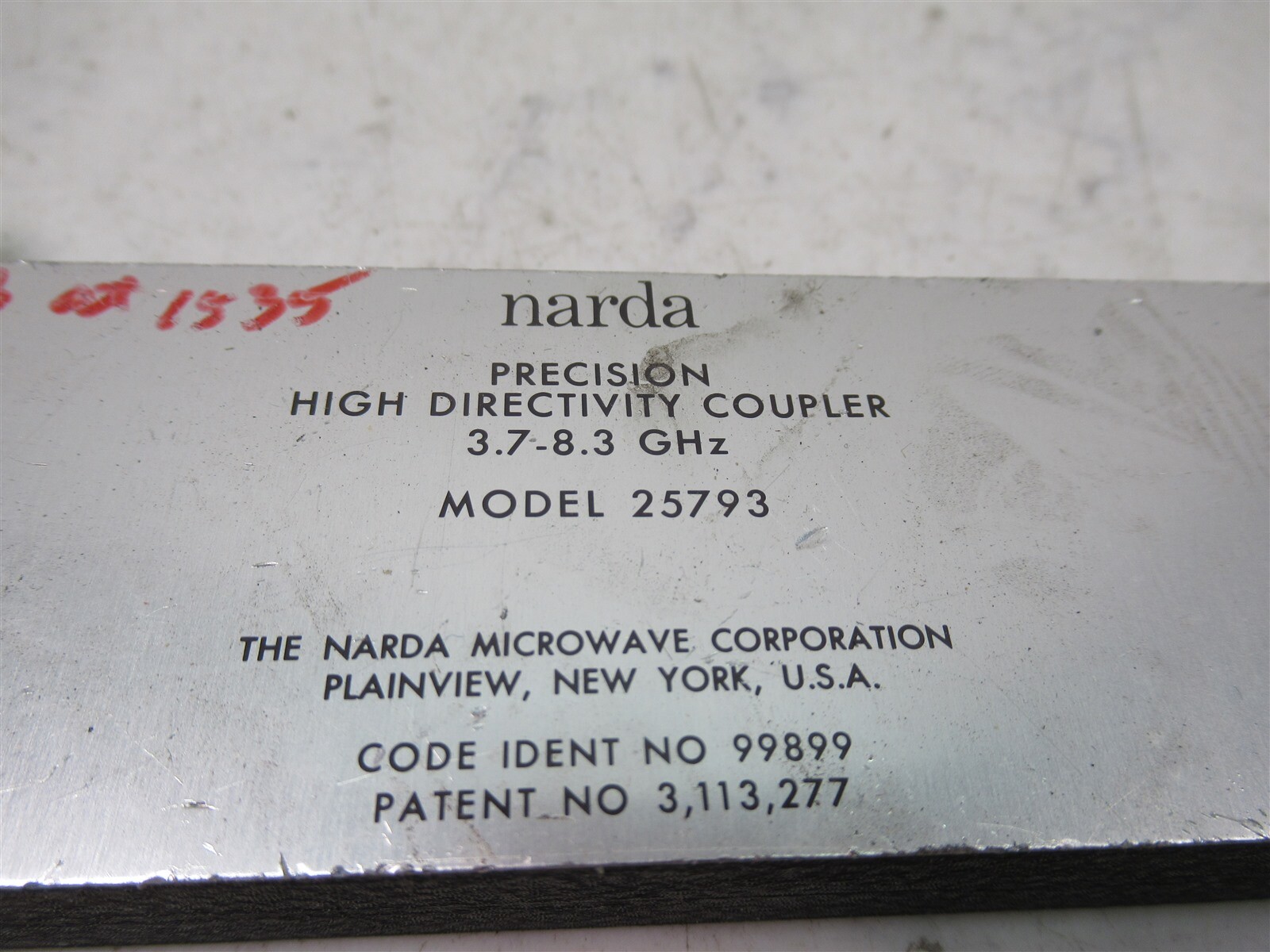 Narda Precision High Directivity Coupler 3.7 - 8.3 GHz Model 25793 Laboratory