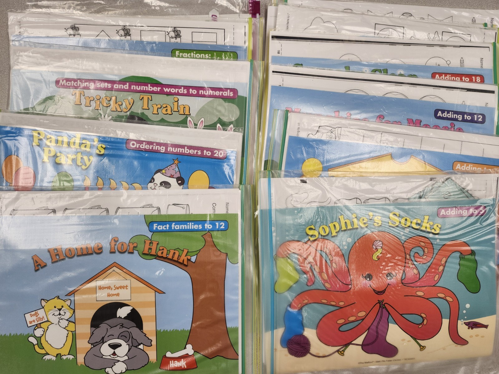Lot Of 12 Mailbox Math Folder Games Activities Cut Laminated Gr K-1 Homeschool