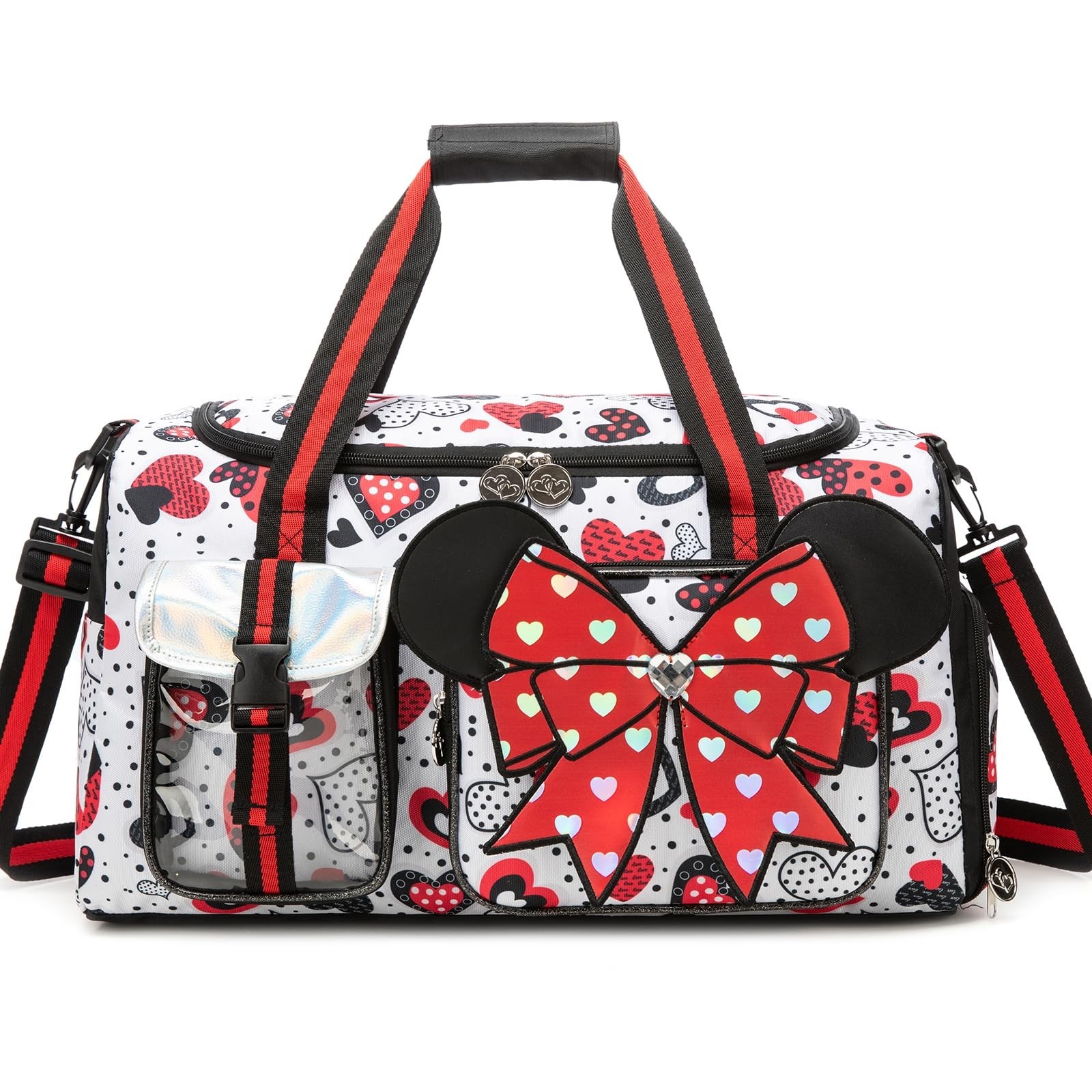 Kids Travel Duffle Bag for Girls Ages 6-8,Cute Bowknot Overnight Bag with Sho...