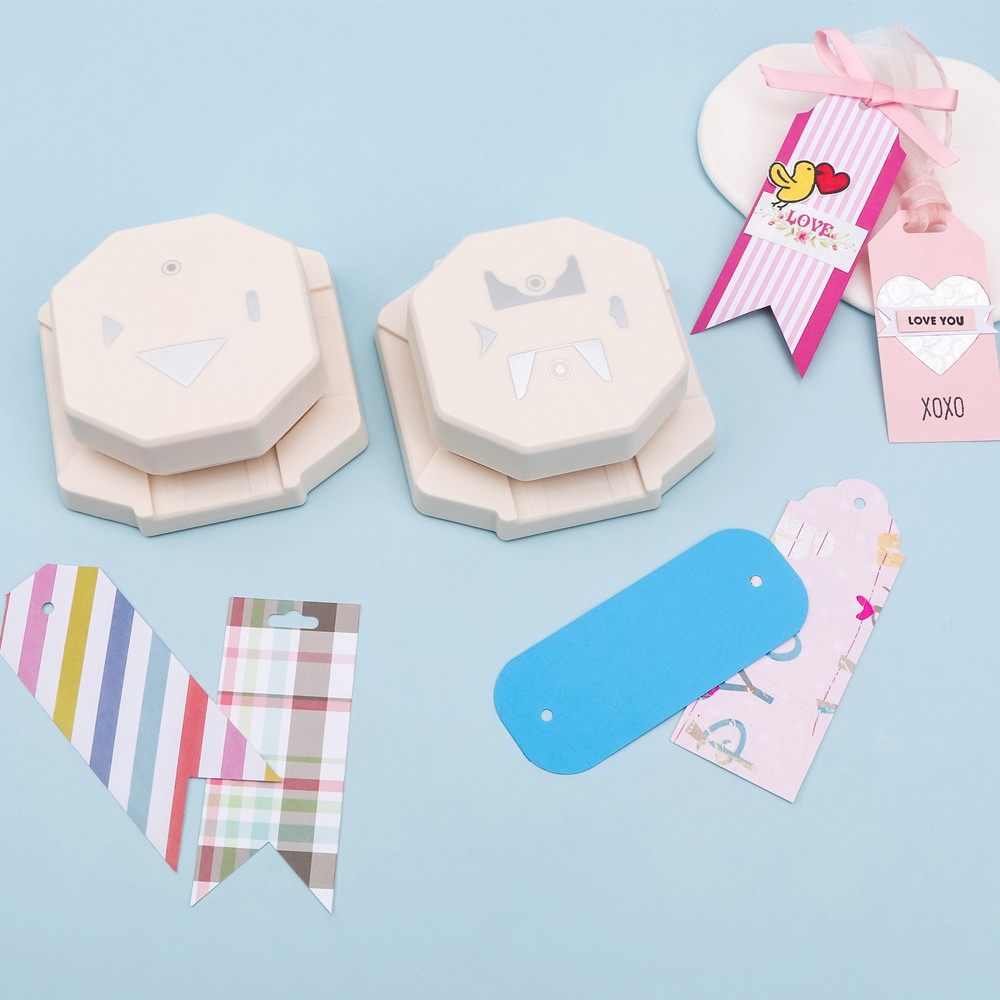 4-in-1 Tag Punch for Paper Crafts DIY Card Making Craft Scrapbooking