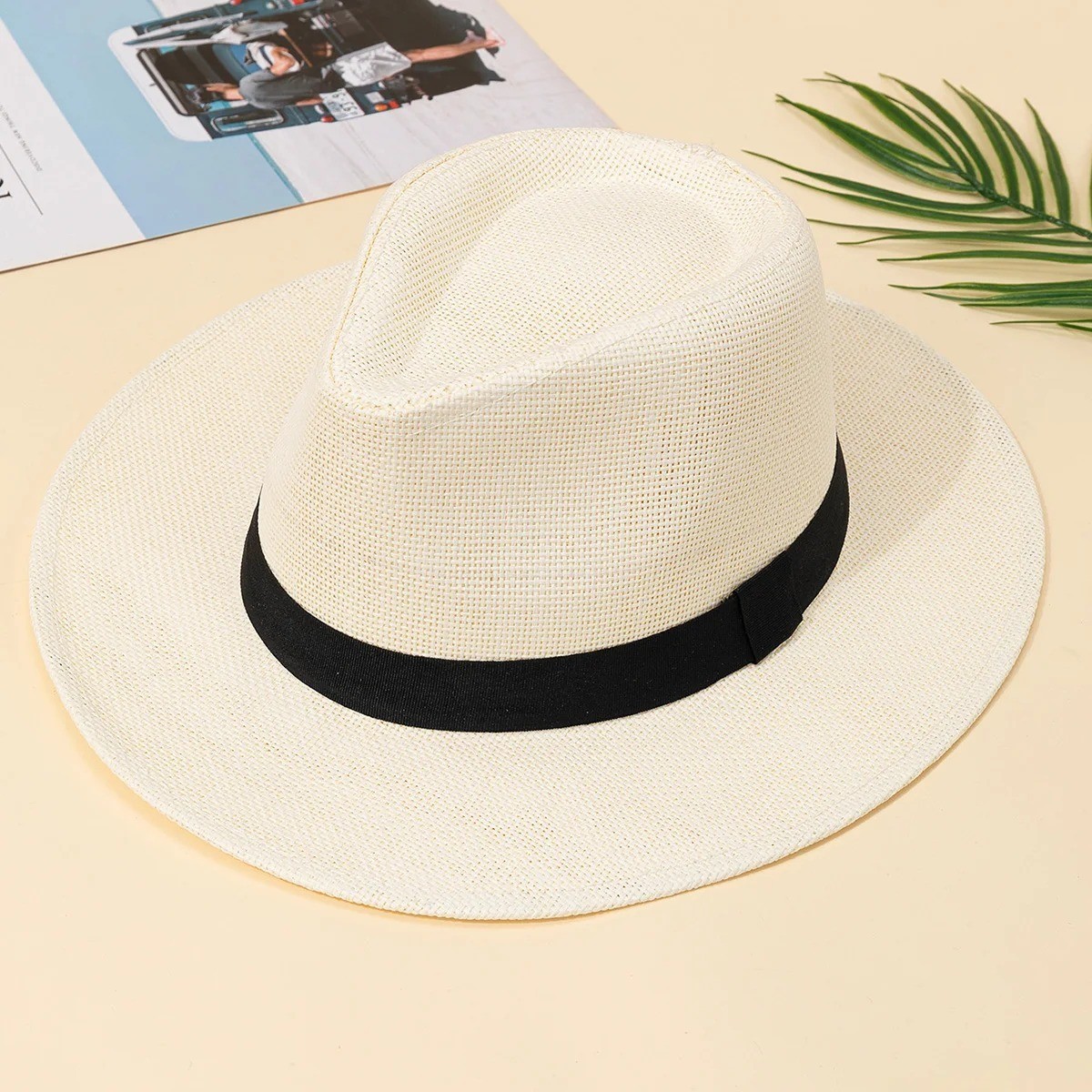 Panama Style Sun Hat Crushable Wide Brim Straw Beach Summer Hat Sunhat