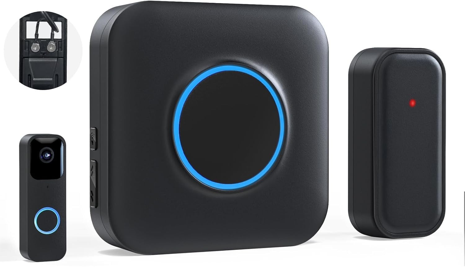 BITIWEND Wireless Doorbell Chime for 1Video Extender 1 Chime, Black