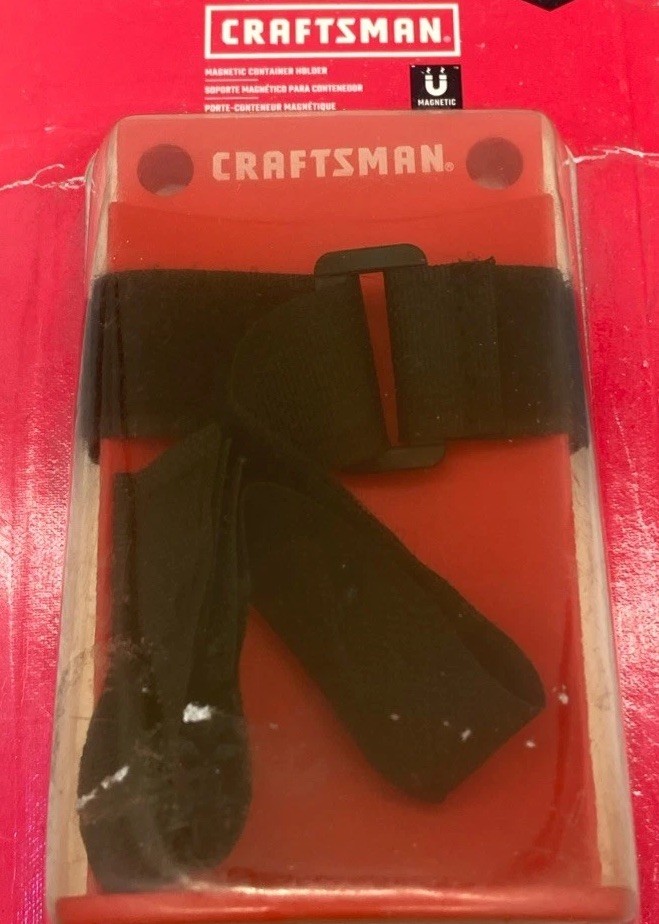 Craftsman Magnetic Container Holder Red Plastic with Black Strap CMMT99408