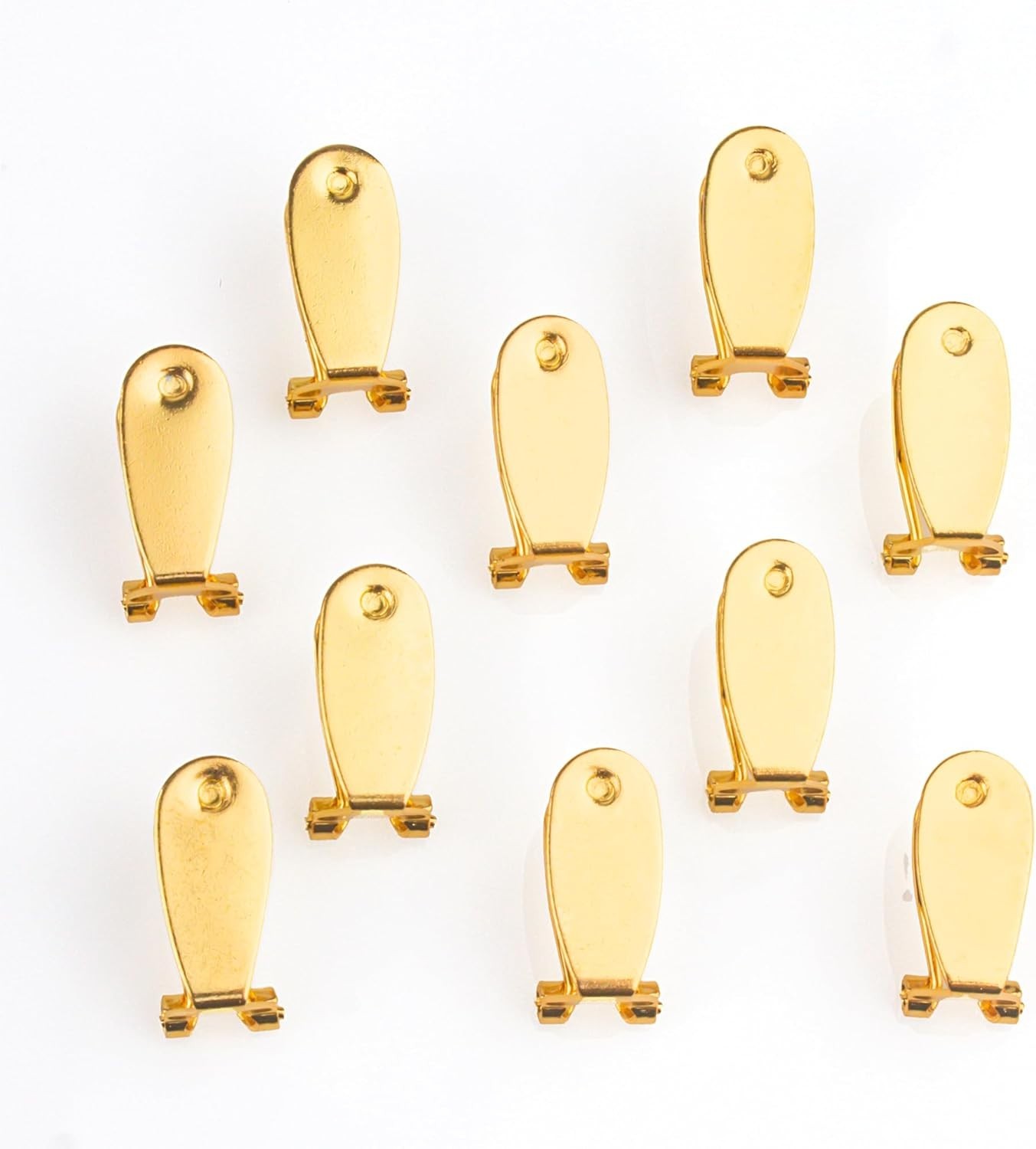 20PCS Fingernail Earring Post Backs, Hypoallergenic Clip Base Studs, Hinged Pads