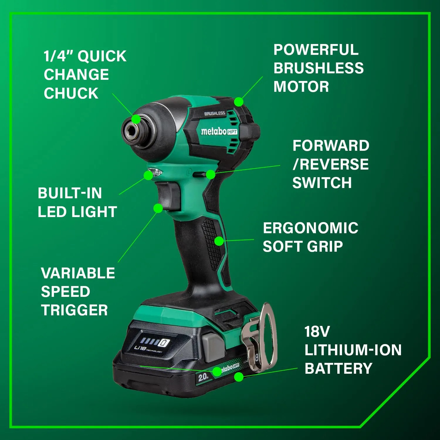 Metabo HPT KC18DEXQB 18V Driver Drill Impact Driver Combo Kit 2 Batteries