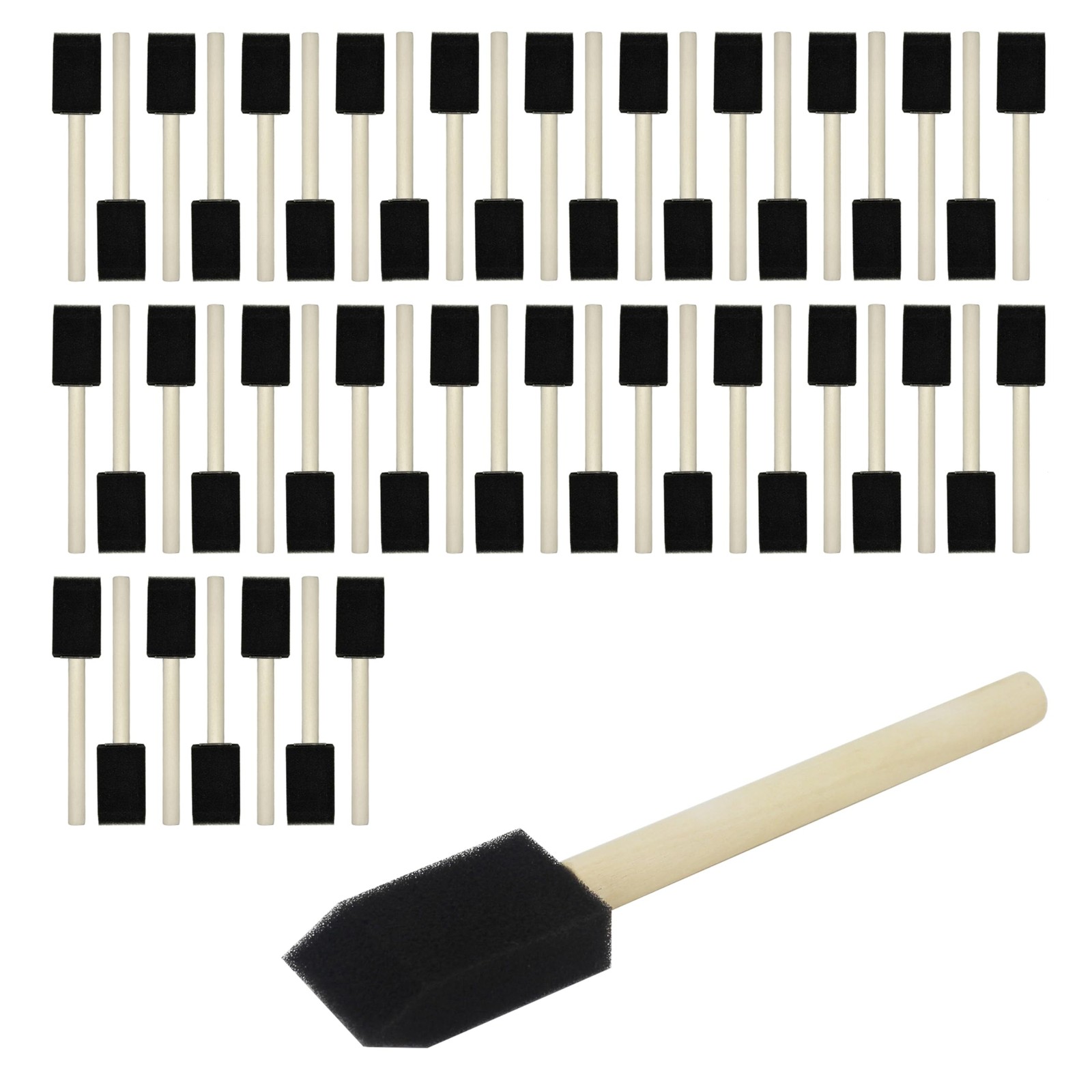 50pcs 1" Foam Brush with High Density Foam, Sponge Brush for Small Project