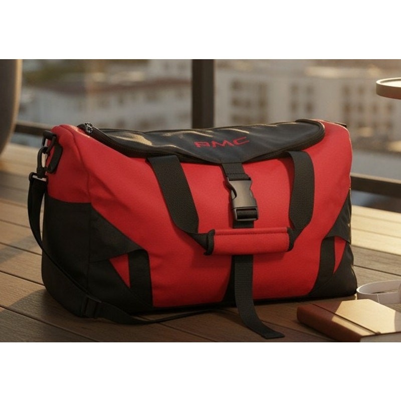 TIME Magazine Duffel Bag Red Black Gym Overnight Carry-On Travel Bag, 14x11x8