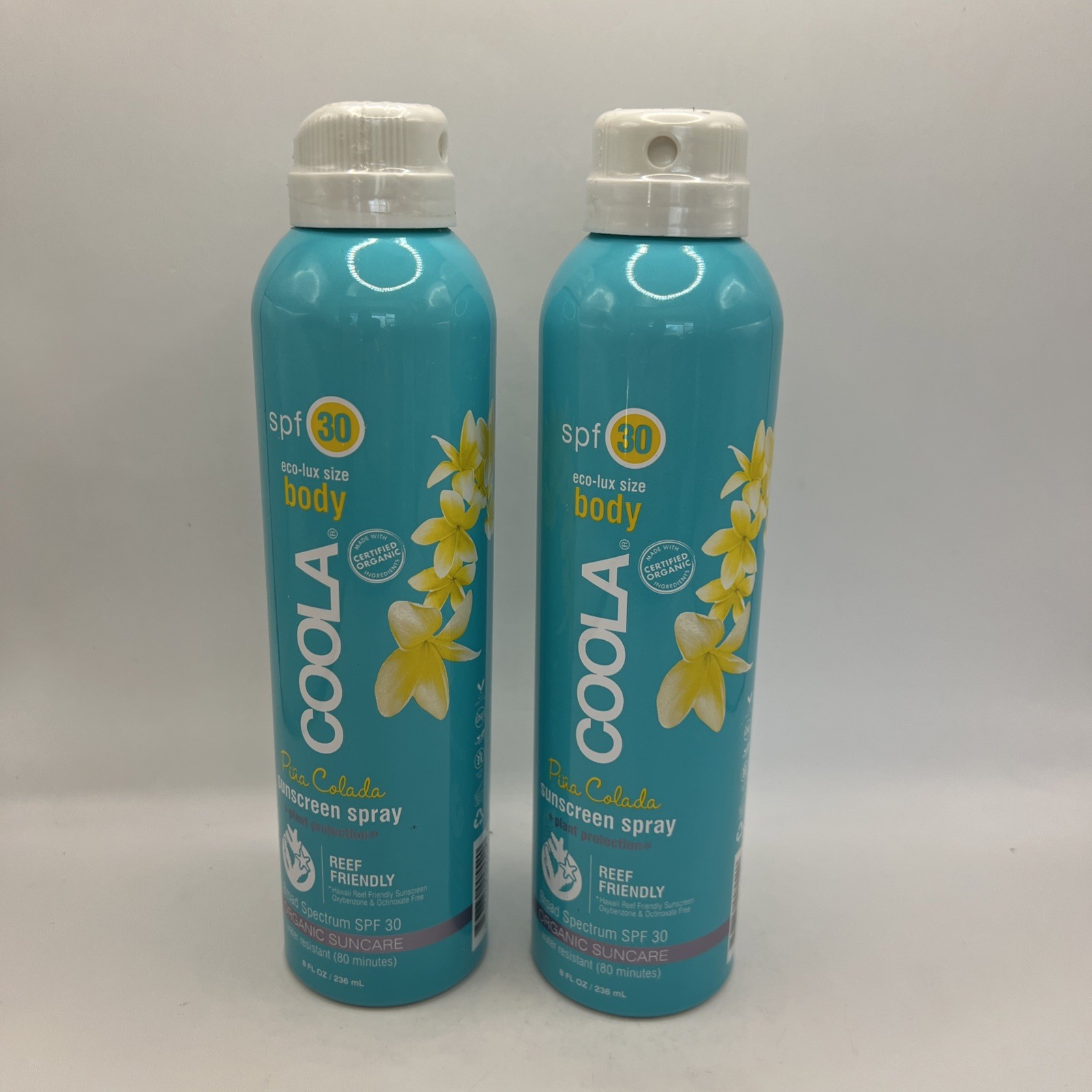 COOLA PINA COLADA CLASSIC 8 Oz  SPRAY SUNSCREEN SPF30 New Lot Of 2