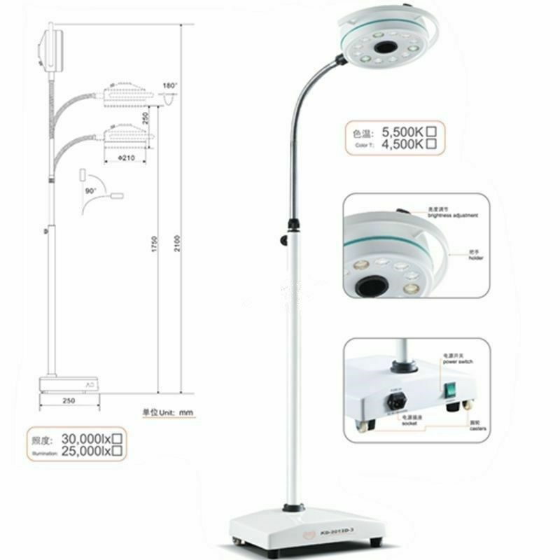 Floor Stand Dental LED Mobile Surgical Exam Light Shadowless Operatory Lamp CE