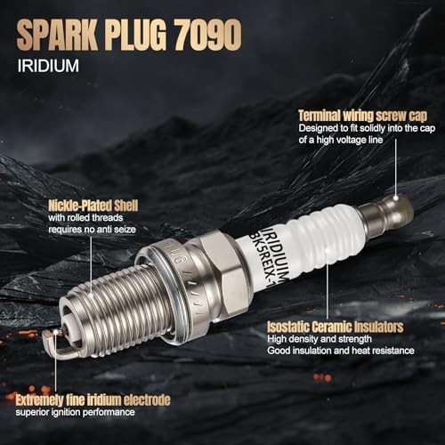Iridium Spark Plugs Pack Compatible With Chevy Geo Eagle Accent Sonata 4 7090