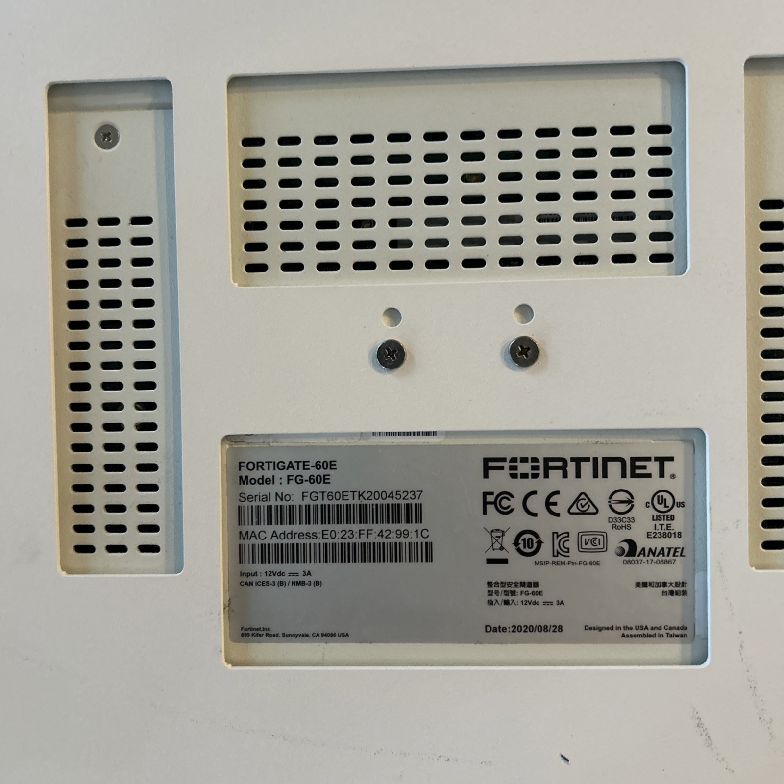 Fortinet Fortigate 60E Network Security Firewall FG-60E Rack Mount Combo