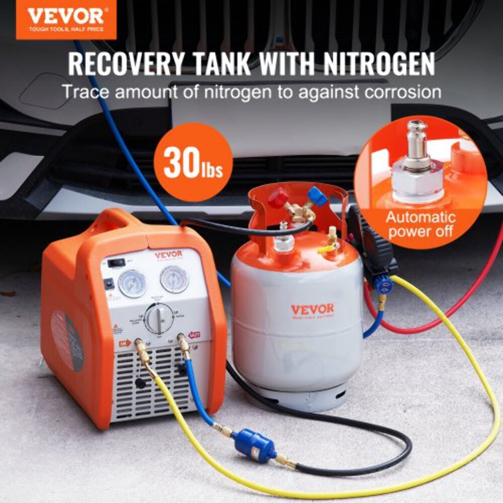 Refrigerant Recovery Tank with Float Switch – 30 lb Capacity ac Recovery