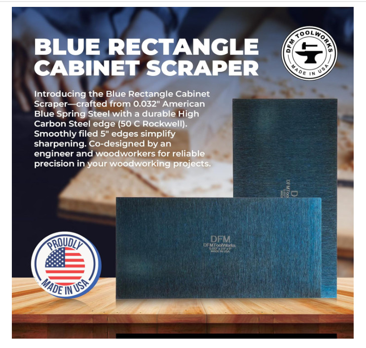 Rectangle Card Scraper – 2-Pack Precision Woodworking Scrapers, Made in USA