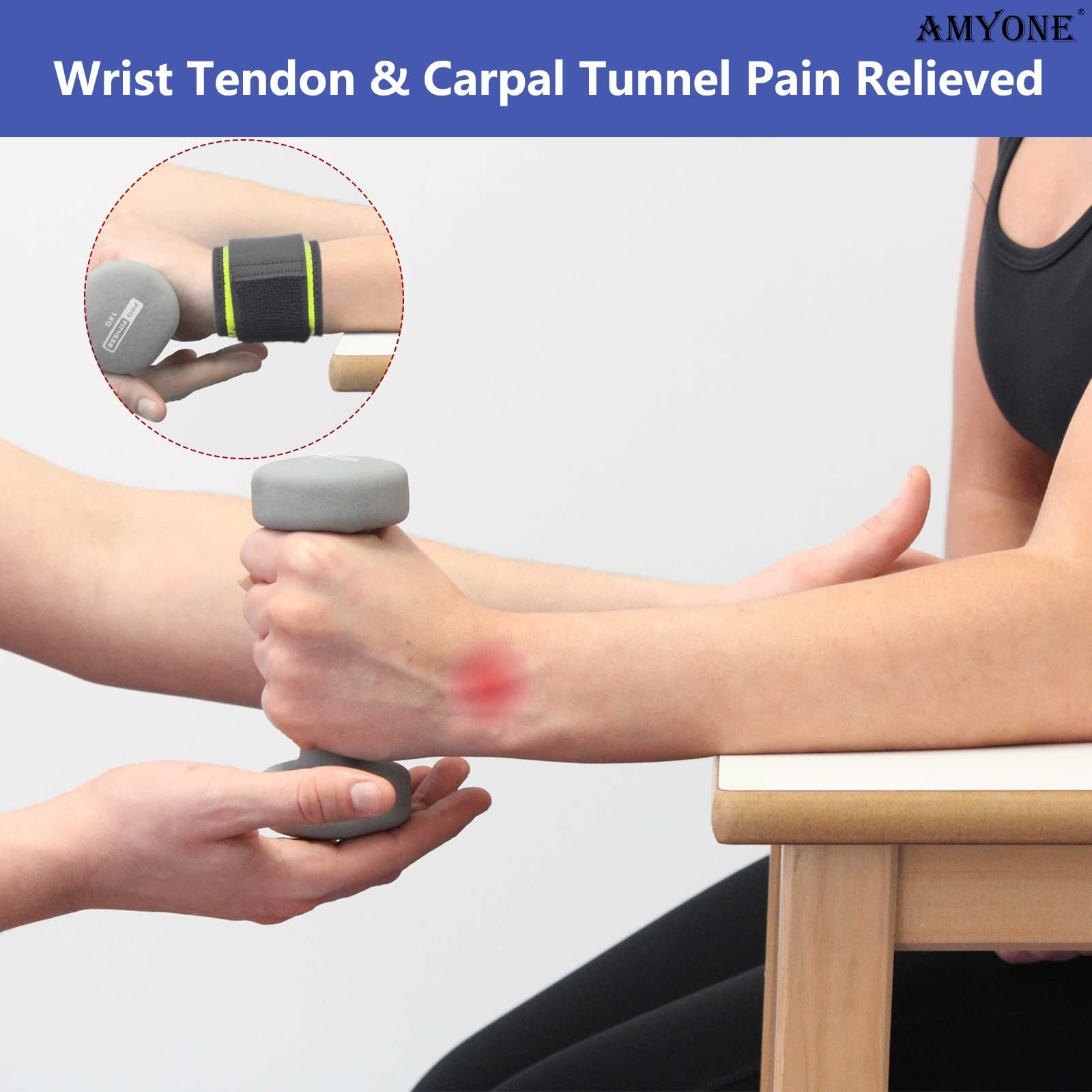 Wrist Brace, 2 PACK Wrist Wraps for Carpal Tunnel for Women/Men, Highly Elast...