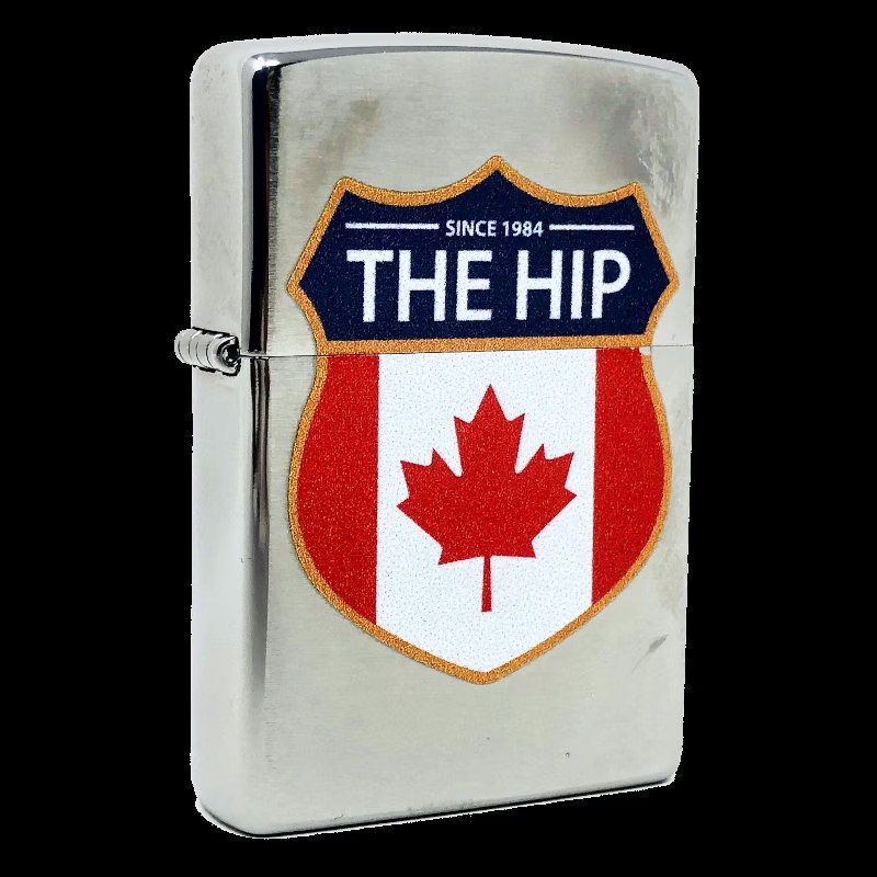 Hard To Find Chrome  Tragically Hip Crest Zippo Lighter