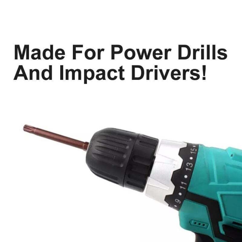 Security Torx Bit Set + Hex Key Allen Bit Set - For Power Drill & Impact Driver