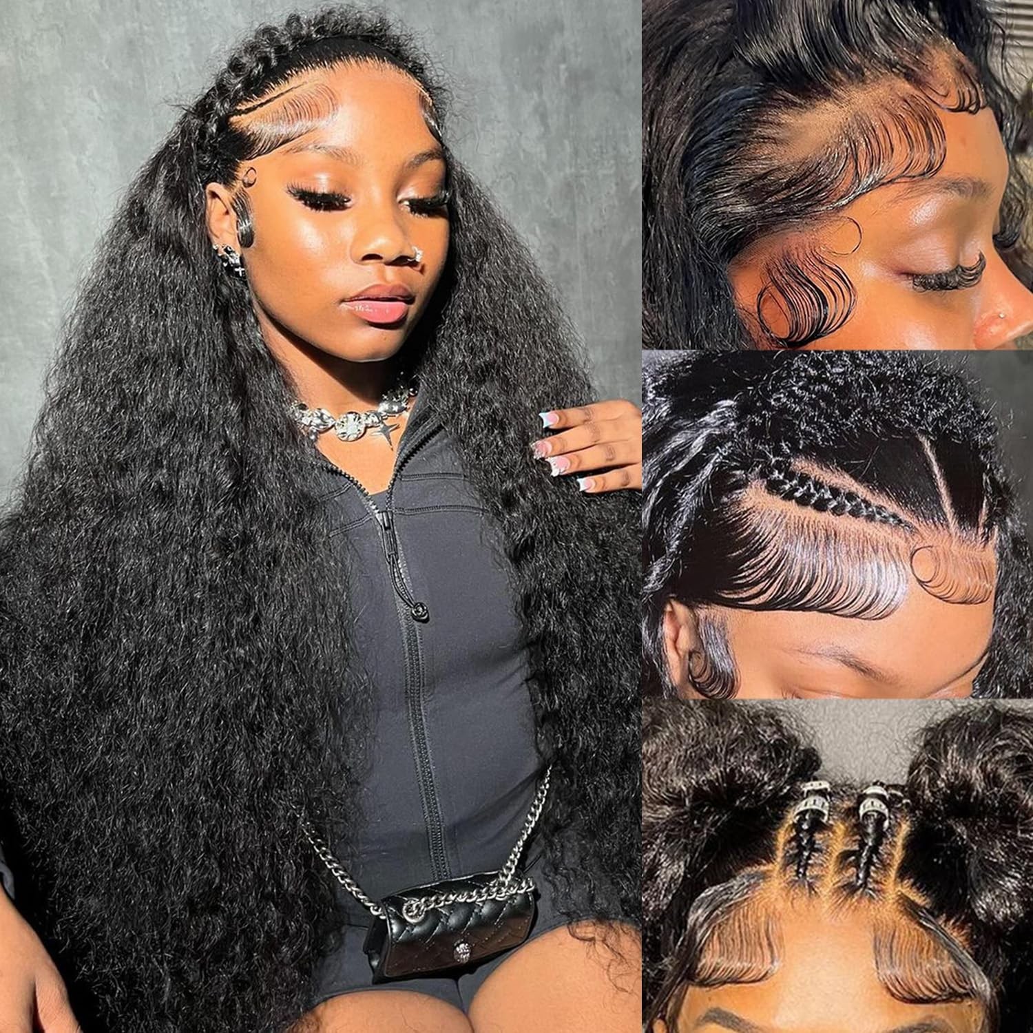 30 Inch Deep Wave Lace Front Wigs Human Hair 13x6 HD Lace Front Wigs Human Ha...