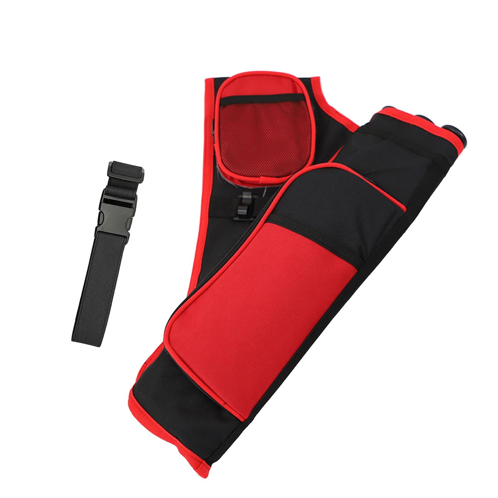 3-Tubes Hip Quiver Waist Hanged Archery Arrow Carry Bag with Pockets Adjustab...