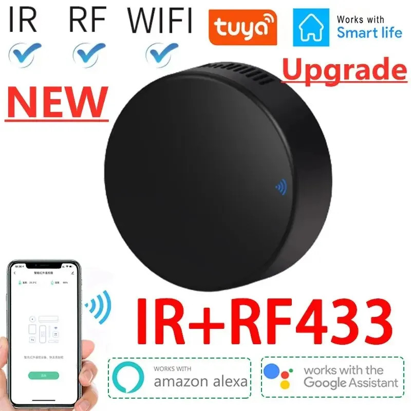 Tuya WiFi Smart IR RF 433MHz Remote Control for TV AC Alexa Google Home Hub