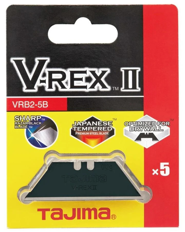 Tajima V-REX II Premium Tempered Steel Utility Knife Blades 5-Pack