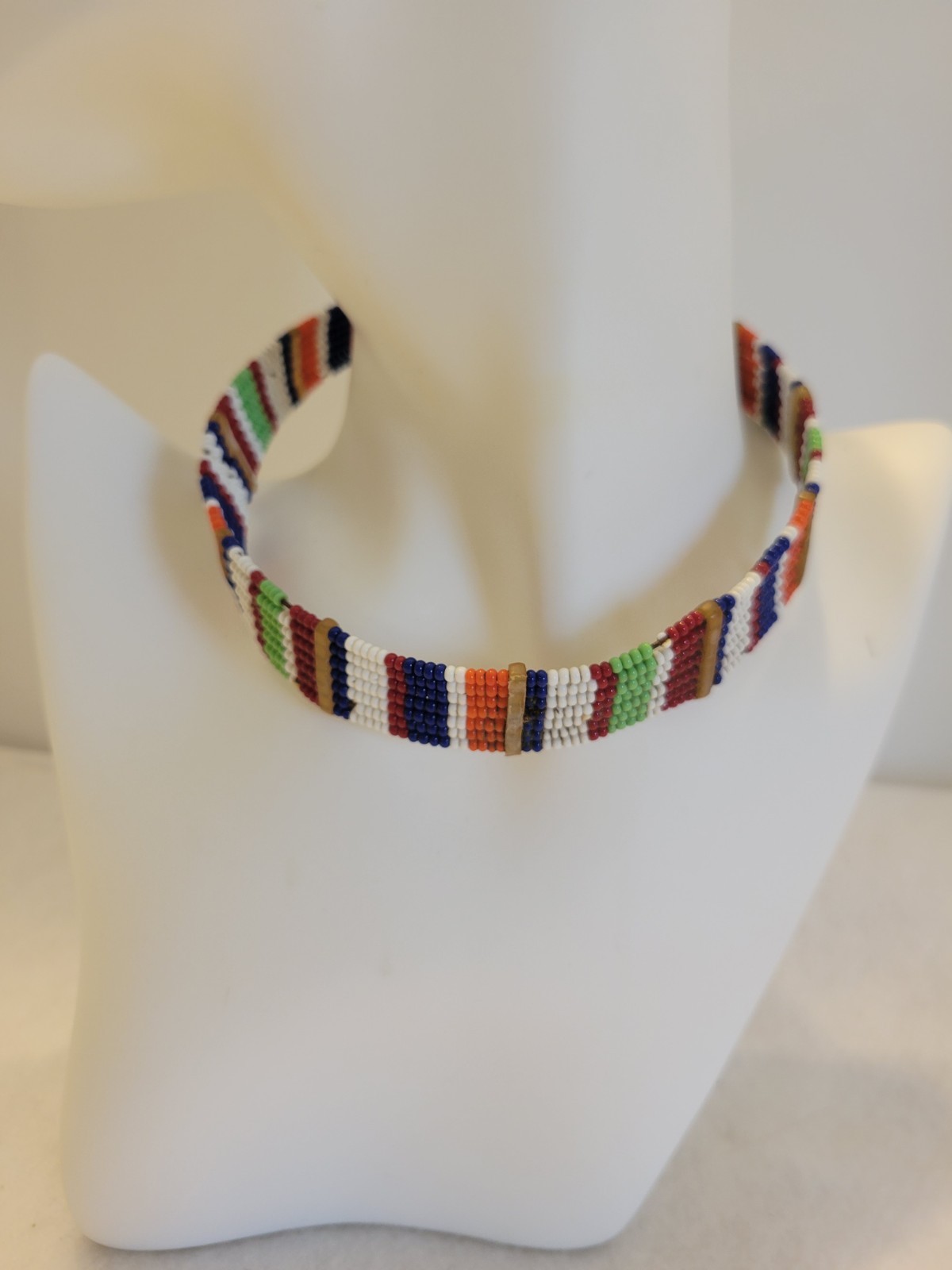 Maasai Beaded Ethnic Necklace Boho Art Deco Choker Multicolor Fashion Jewelry
