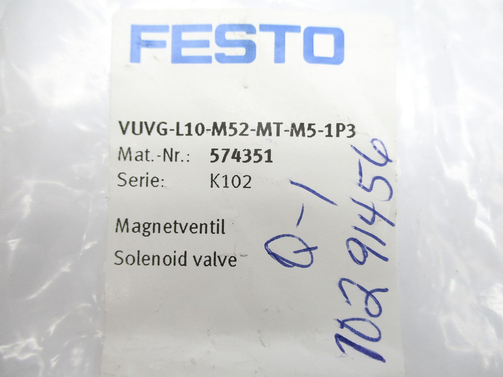FESTO VUVG-L10-M52-MT-M5-1P3 24VDC NSMP