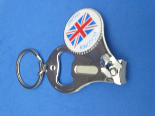 UNION JACK BRITISH FLAG KEY UNITED KINGDOM RING NAIL CLIPPER OPENER #164 WHITE