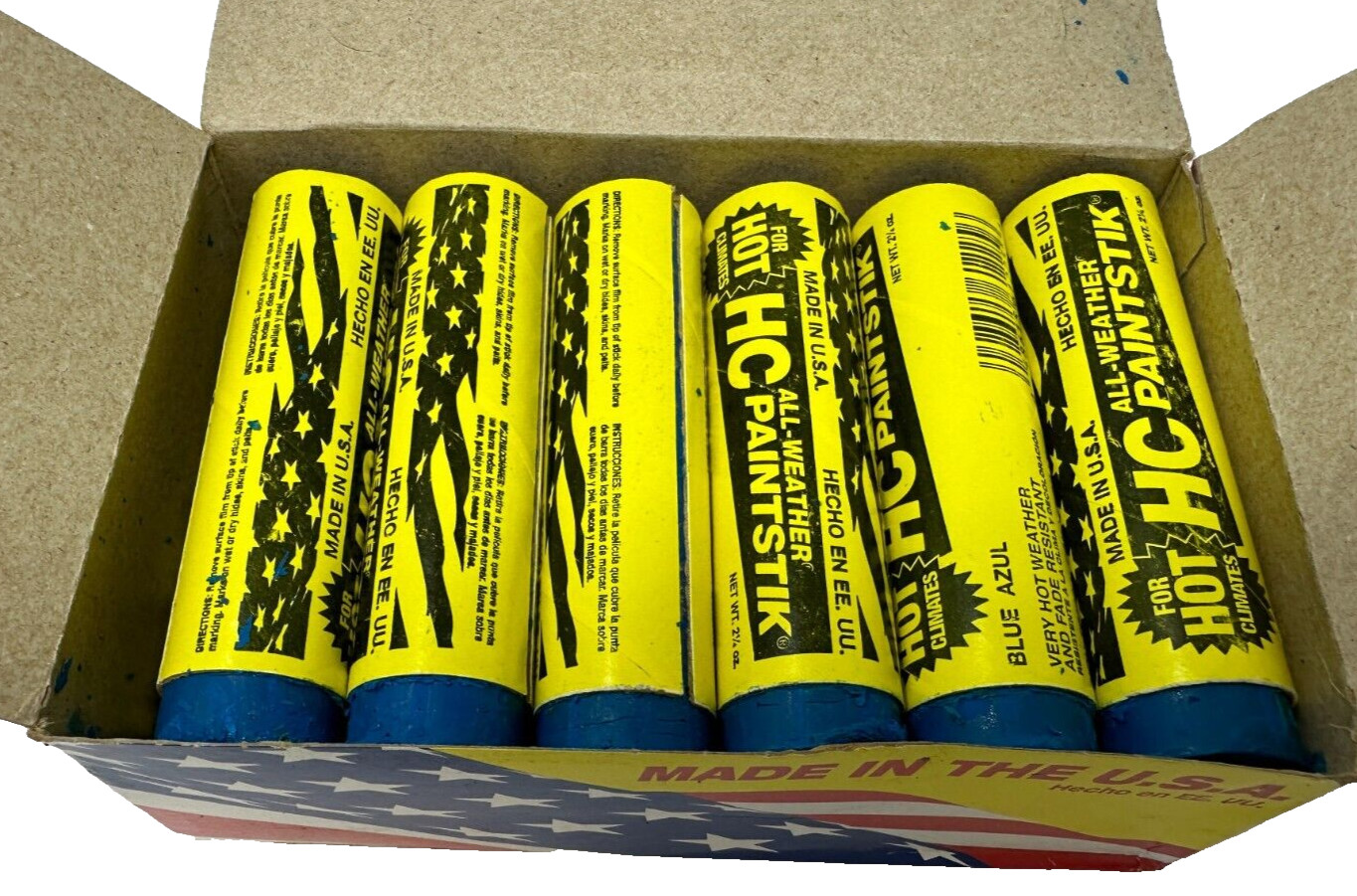 12 Pack of All-Weather HC Paintstik Livestock Markers Blue Fast Free Shipping!