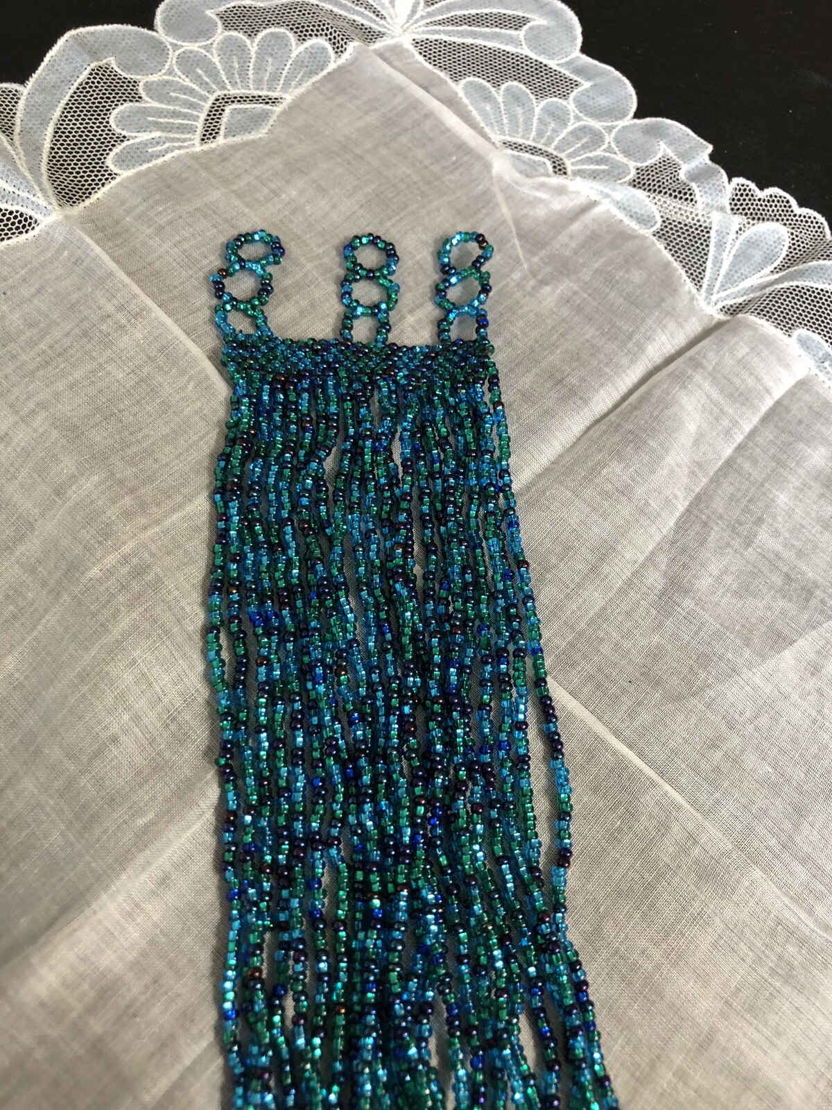 Blue Micro Beaded Bracelet Hand Crafted Jewelry YE-5