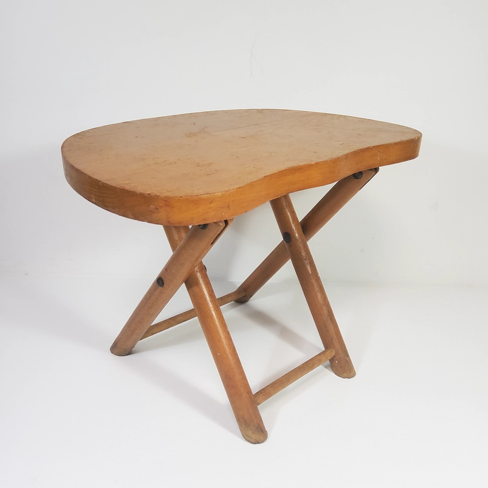 Vintage NEVCO Fold’N Carry Wooden Step Stool Foot Stool Yugoslavia