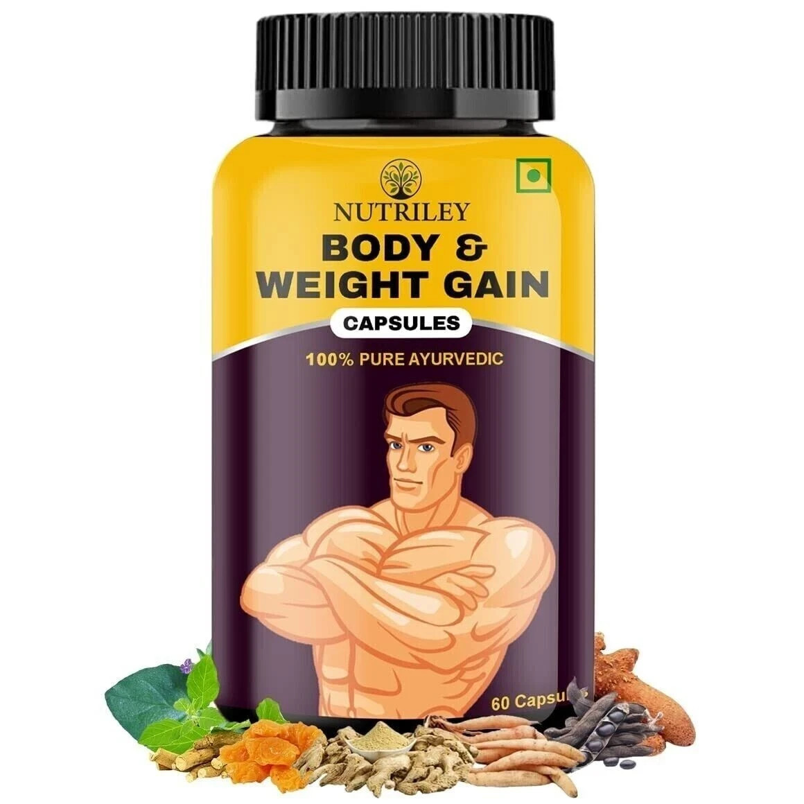 BODY GROW Fast Weight Gain Pills Muscle Gainer 60 WEGHT GAIN CAPSULES FOR - Men