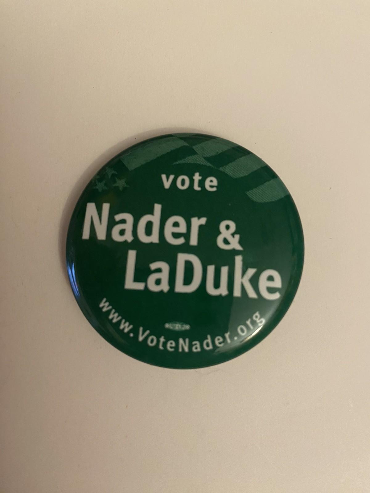 Vote Nader & LaDuke Pin Back Button P55