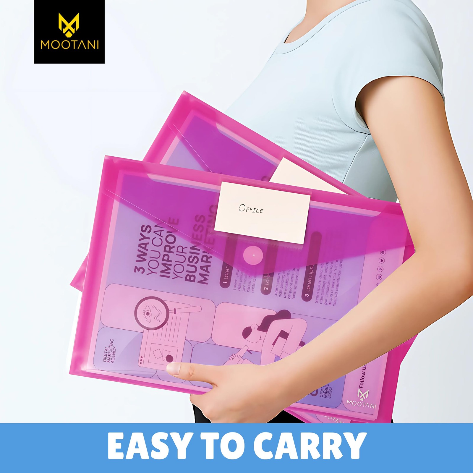 25 Pack Plastic Envelopes, Folders for Documents, Poly Envelopes A4/US Letter...