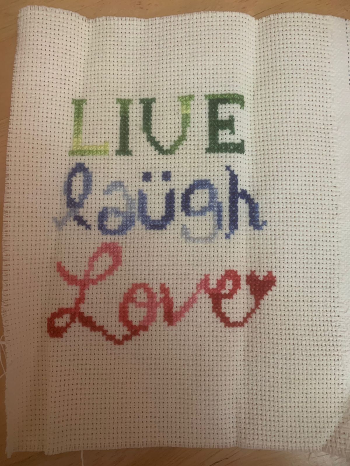 Cross Stitch - Hand Made (Live & Laugh & Love