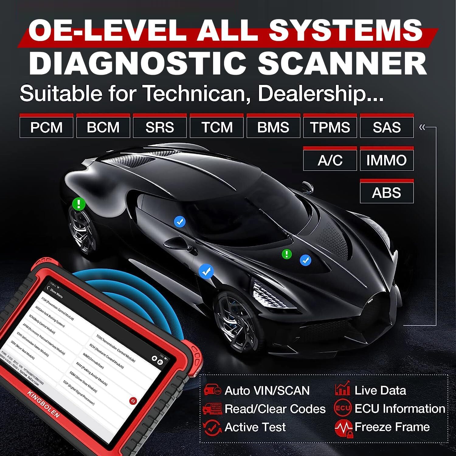 KINGBOLEN K8 Auto Bidirectional Full System Diagnostic Scanner Tool ECU Coding