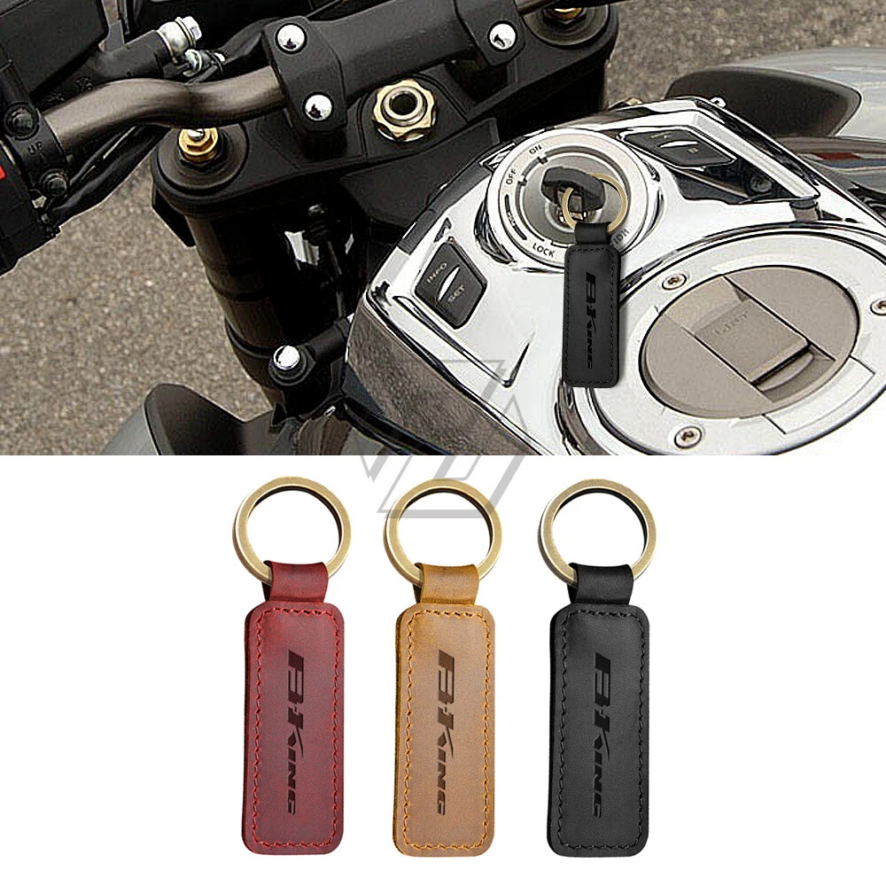 For Suzuki B-King 400 600 1340 Motorcycle leather logo keychain keyring strap