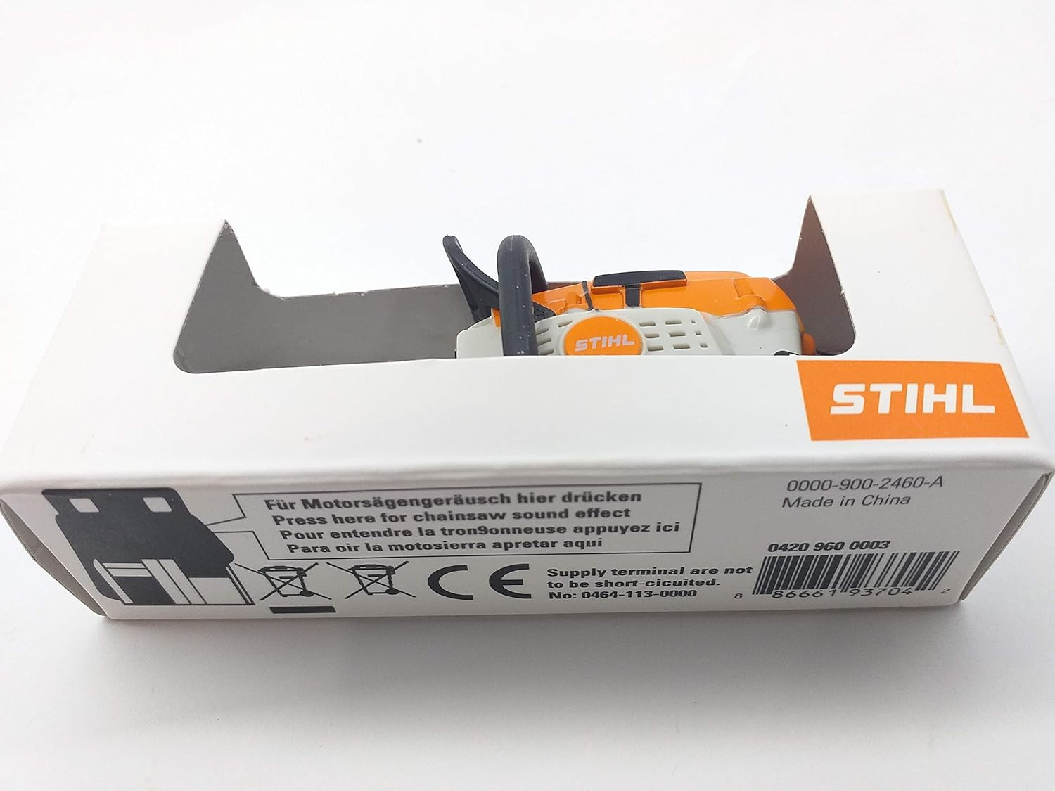 Battery Operated Stihl Chainsaw-Shaped Keyring