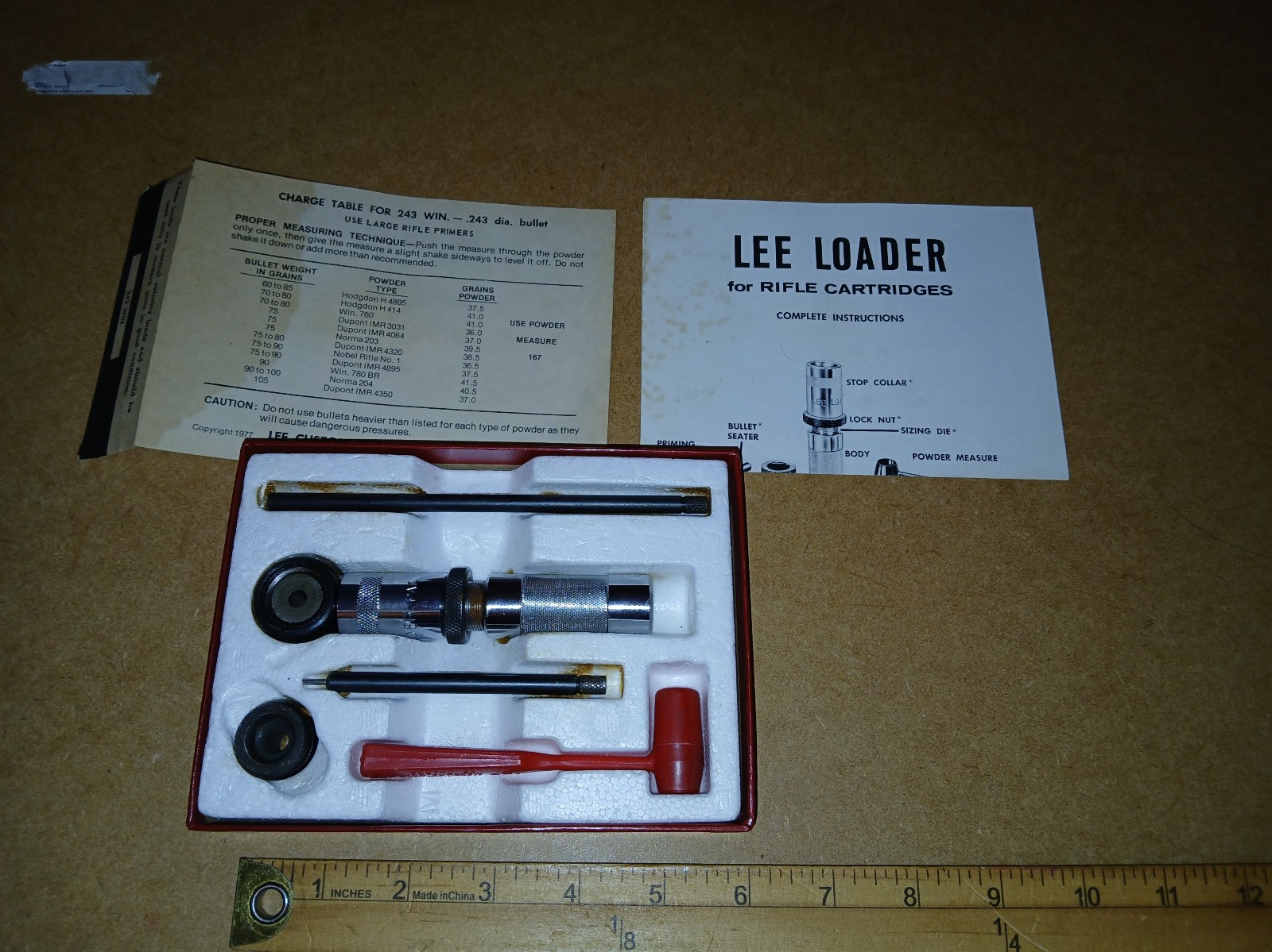 Lee 243 Winchester Reloading Kit, Used