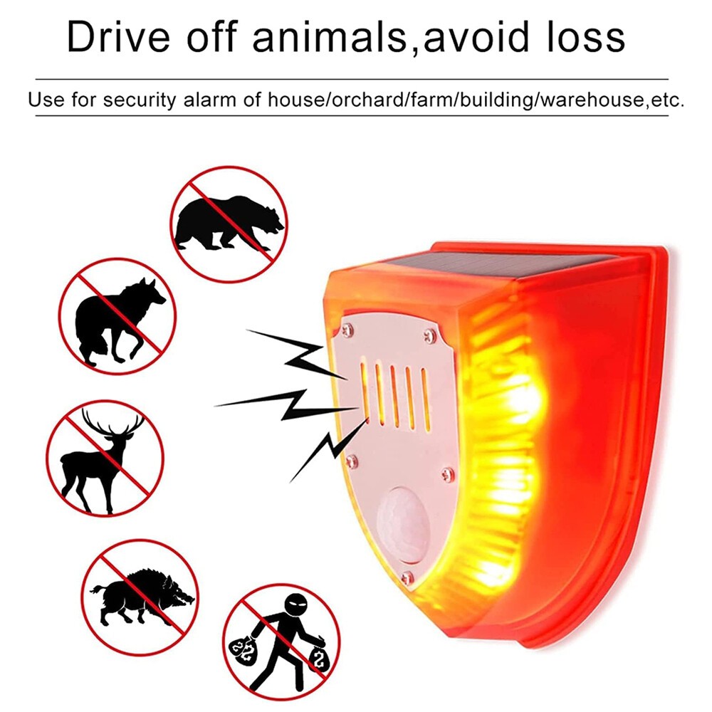 Solar Animal Repeller Light with Alarm & Motion Sensor Outdoor