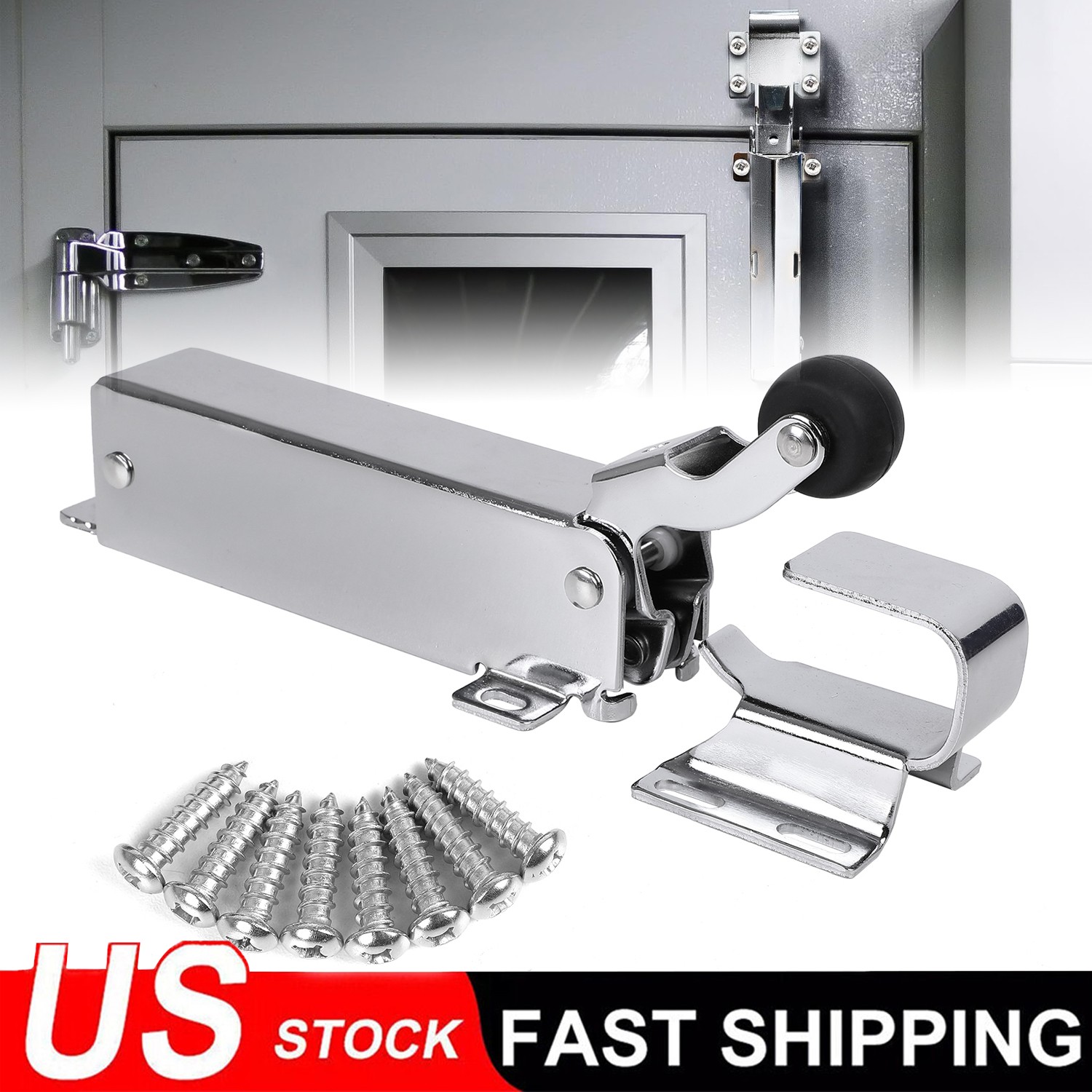 Powerful Hydraulic Door Closer For Walk-in Freeze Or Cooler 304 Stainless Flush