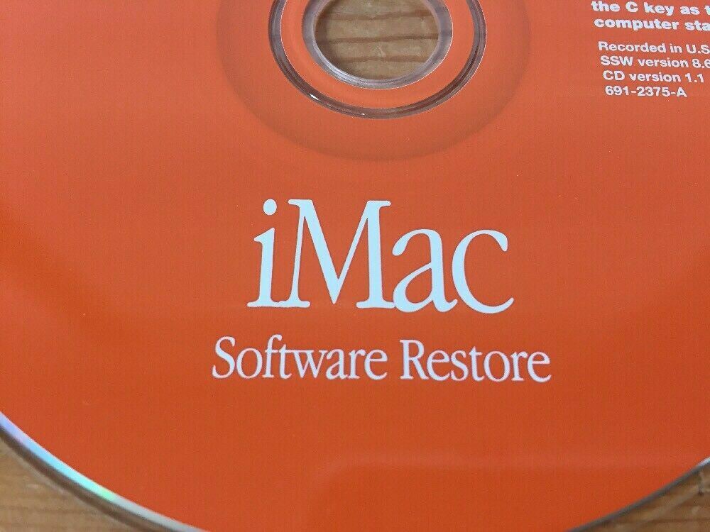 1999 Mac Macintosh iMac Software Restore Install OS 8 8.6 Reboot CD-ROM Disc CD