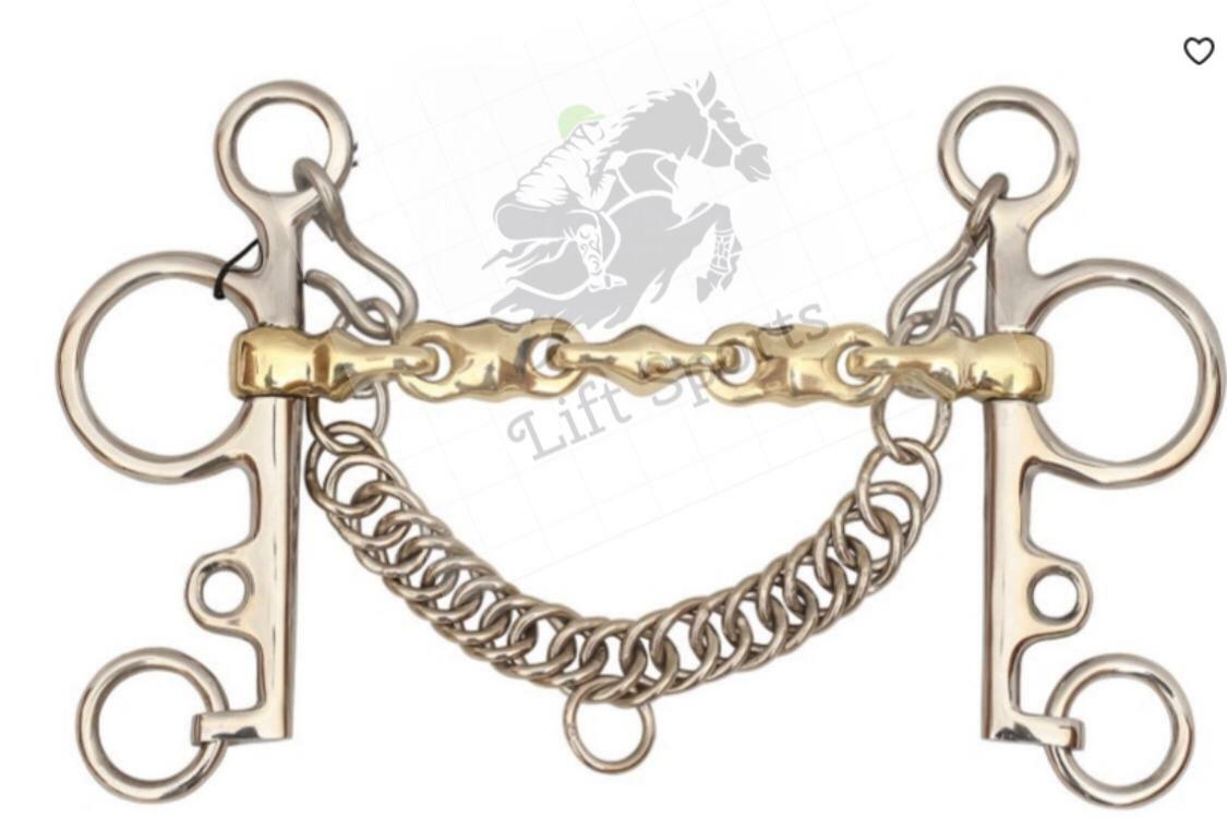 Waterford Pelham Horse Bit with Lozenge Fat Chain Jointed Oval Link Snaffle