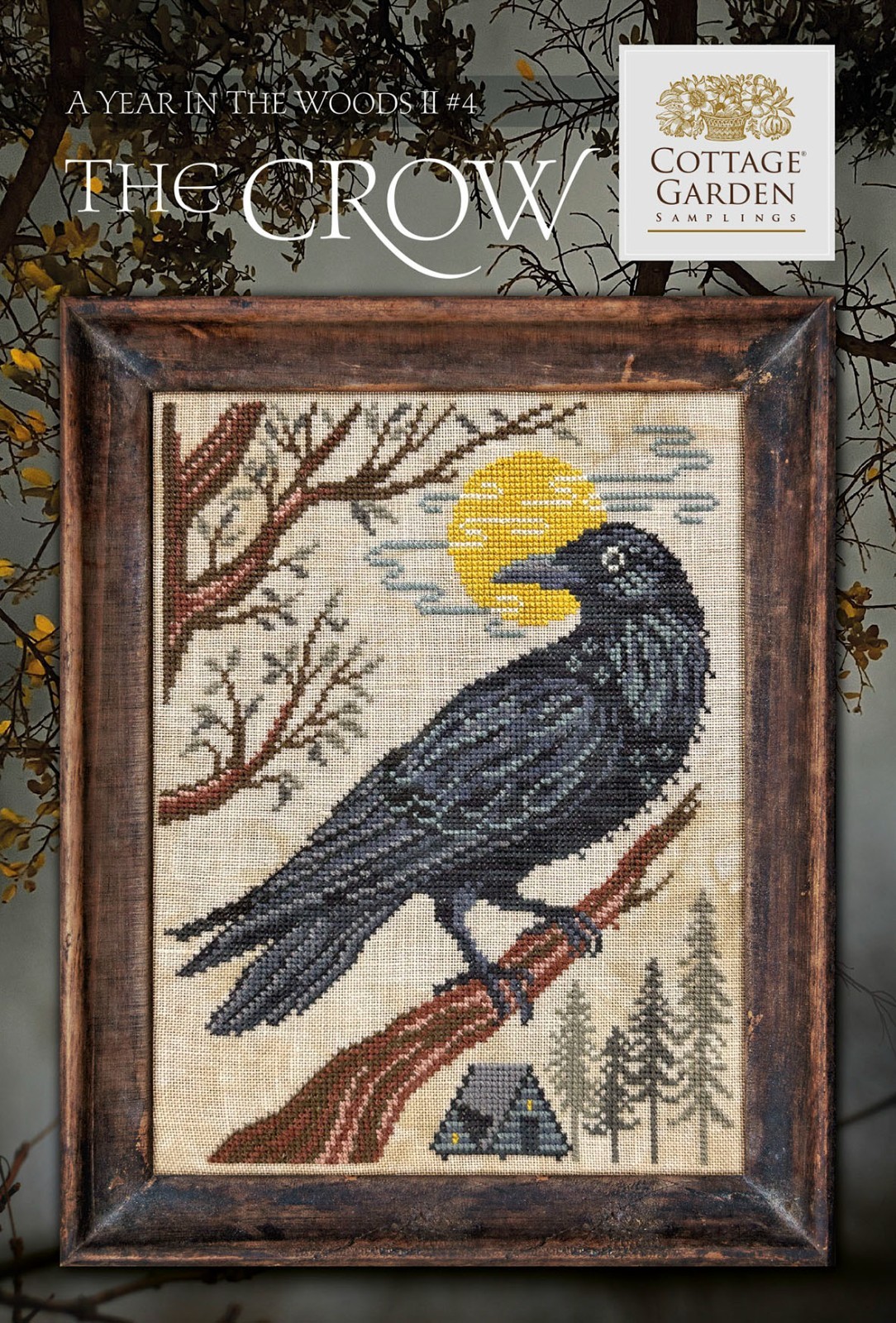 COTTAGE GARDEN Cross Stitch Chart Pattern THE CROW Year in the Woods II