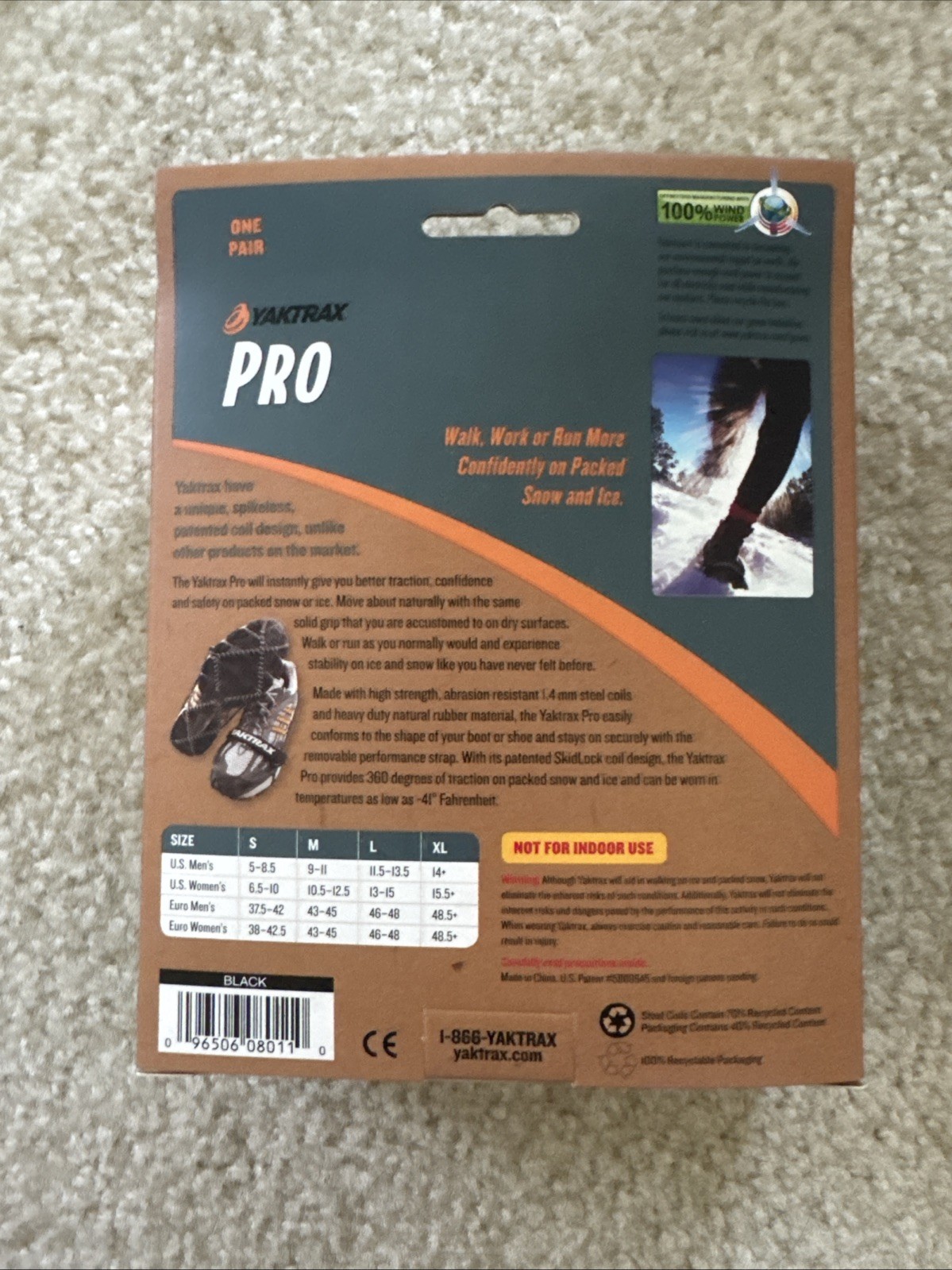 Yaktrax Pro Black Medium Ice Cleats
