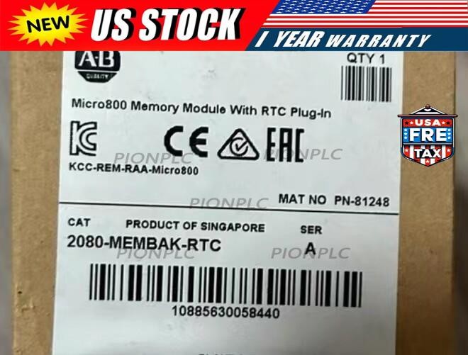 1PCS Allen Bradley 2080-MEMBAK-RTC Memory Module With RTC Plug-In Factory Sealed