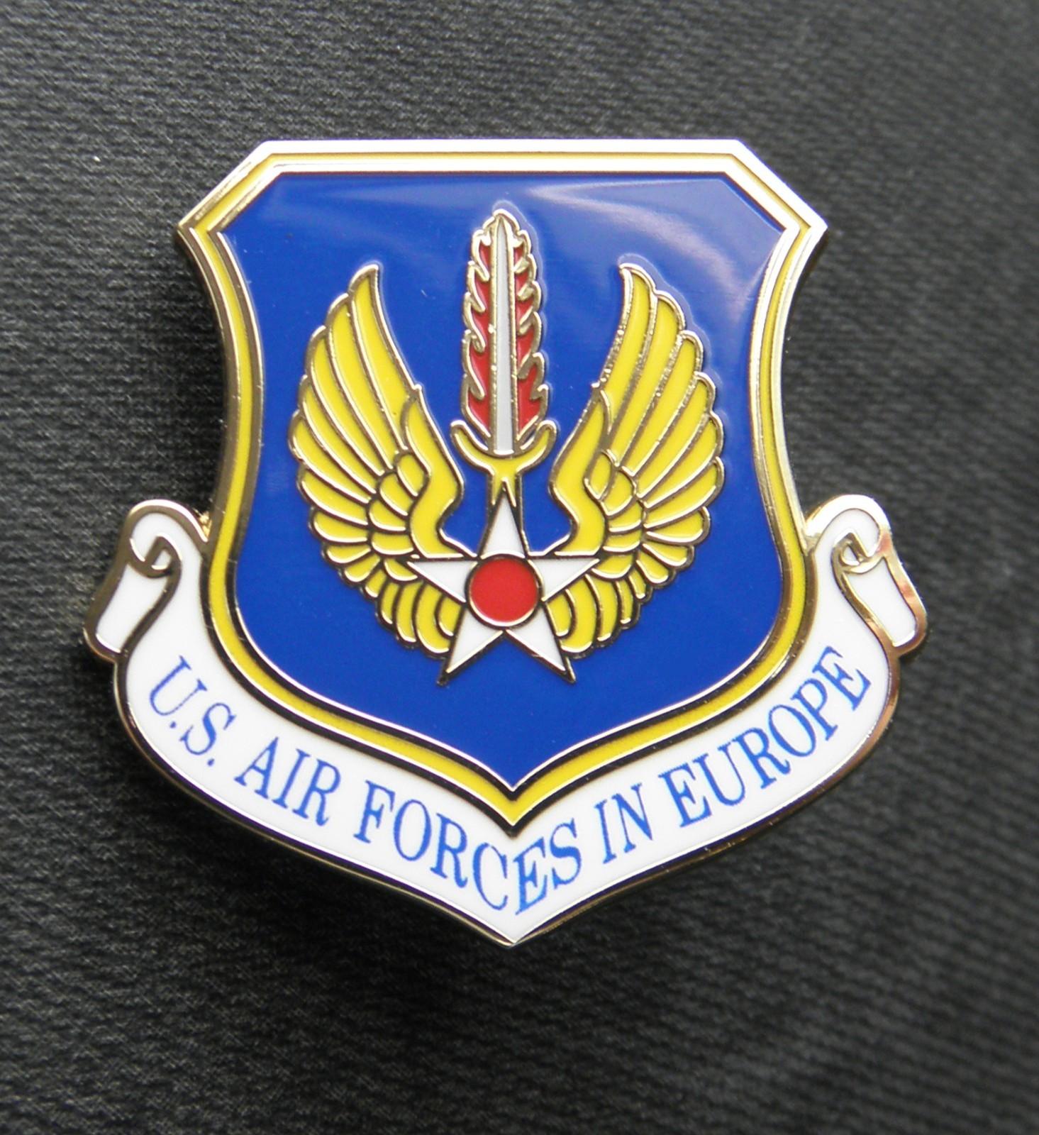 US AIR FORCES USAF FORCES IN EUROPE USAFE LAPEL PIN BADGE 1.2 inches