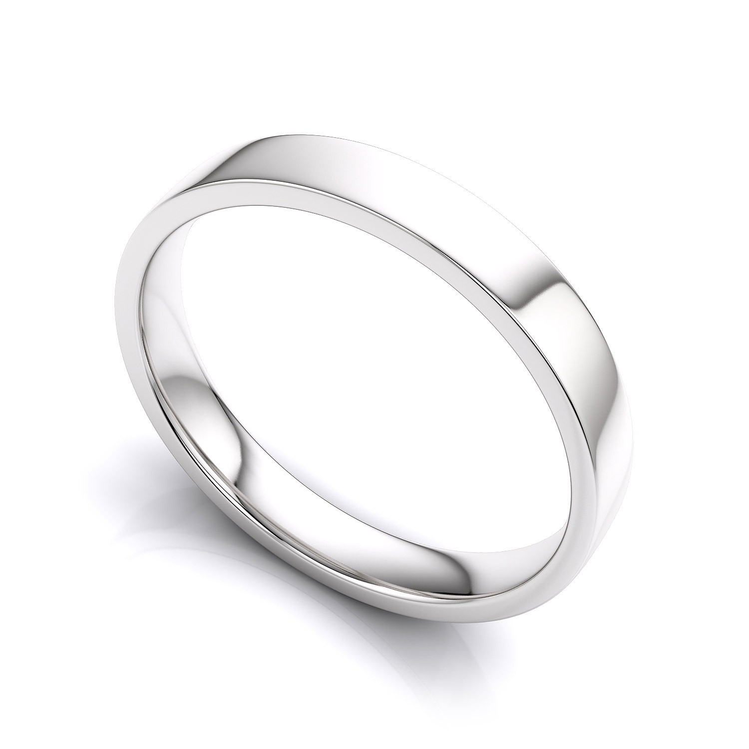 925 Sterling Silver Womens Mens 3mm Flat Wedding Band Ring