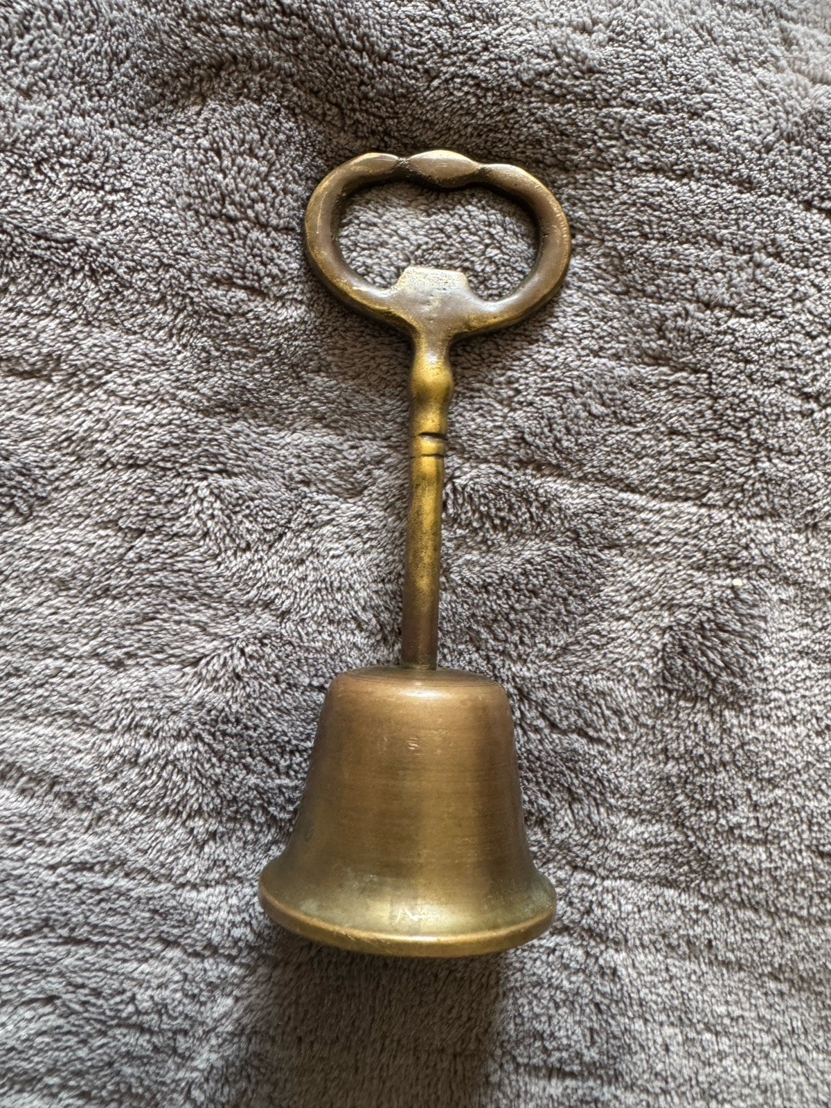 Vintage Brass Bottle Opener Hand Bell 4.5" Collectible