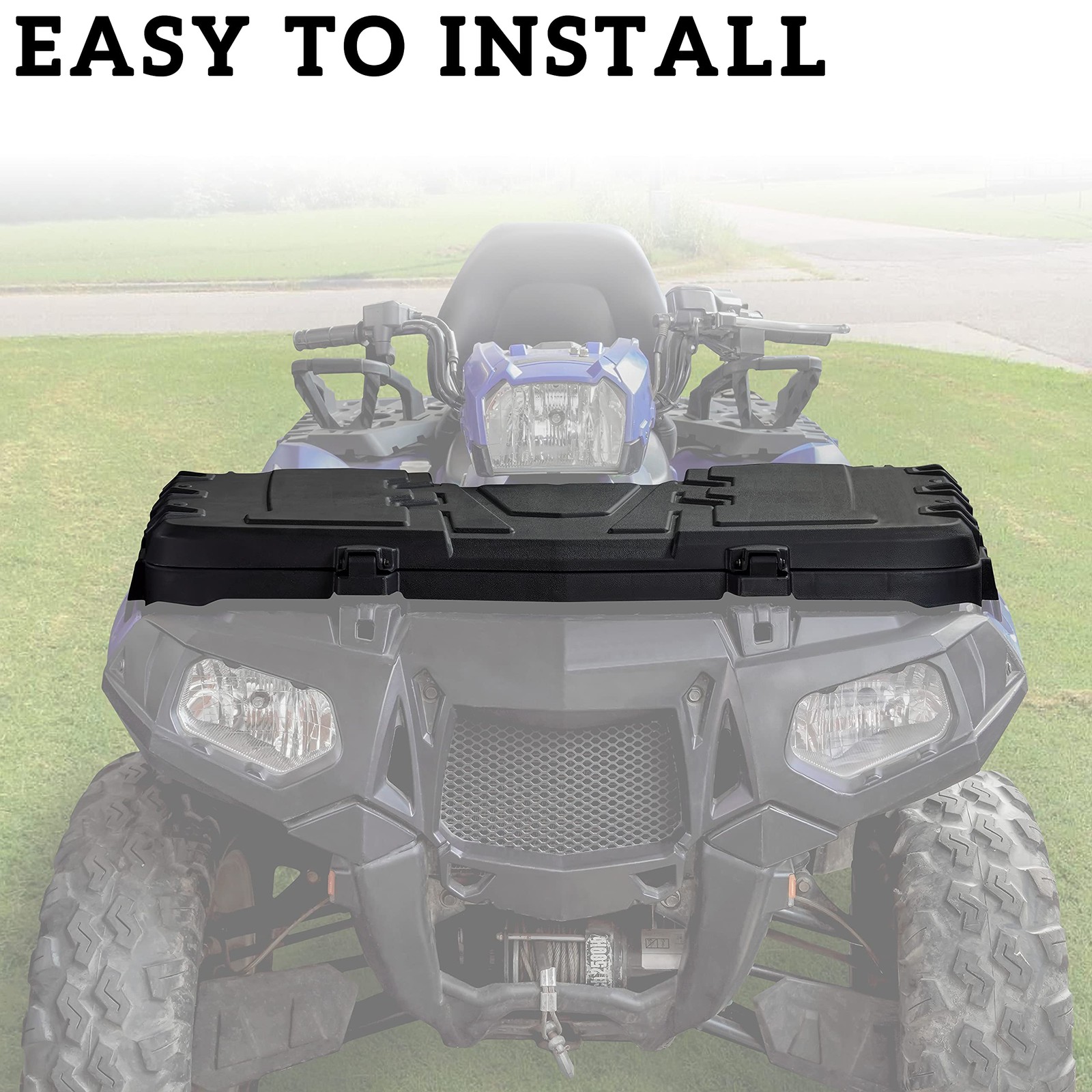 SAUTVS Front Storage Box for Sportsman 2009-2024, Lockable Front Cargo Box for